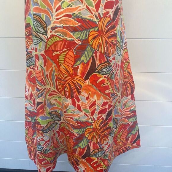 C&C California Linen Trapeze Dress Size Small, Tropical, - Picture 3 of 8